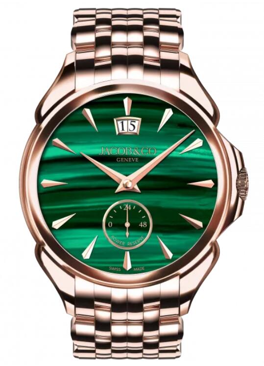 Jacob & Co PALATIAL CLASSIC MANUAL BIG DATE - ROSE GOLD (MALACHITE) BRACELET PC400.40.AA.AA.A40AA Replica watch